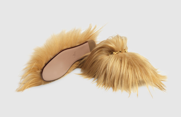 goat hair slippers gucci